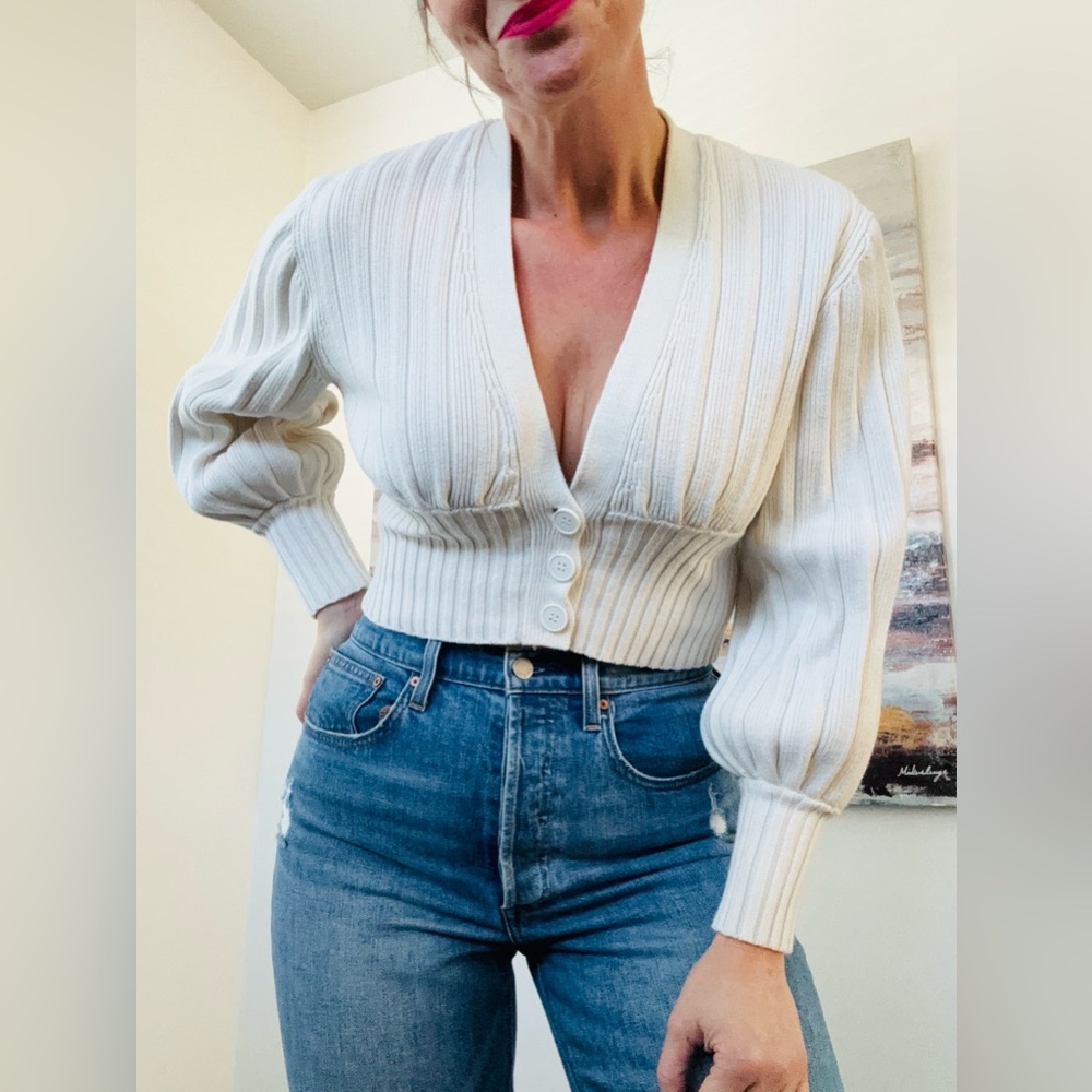 ARITZIA Wilfred Thais Cardigan Oyster White SMALL